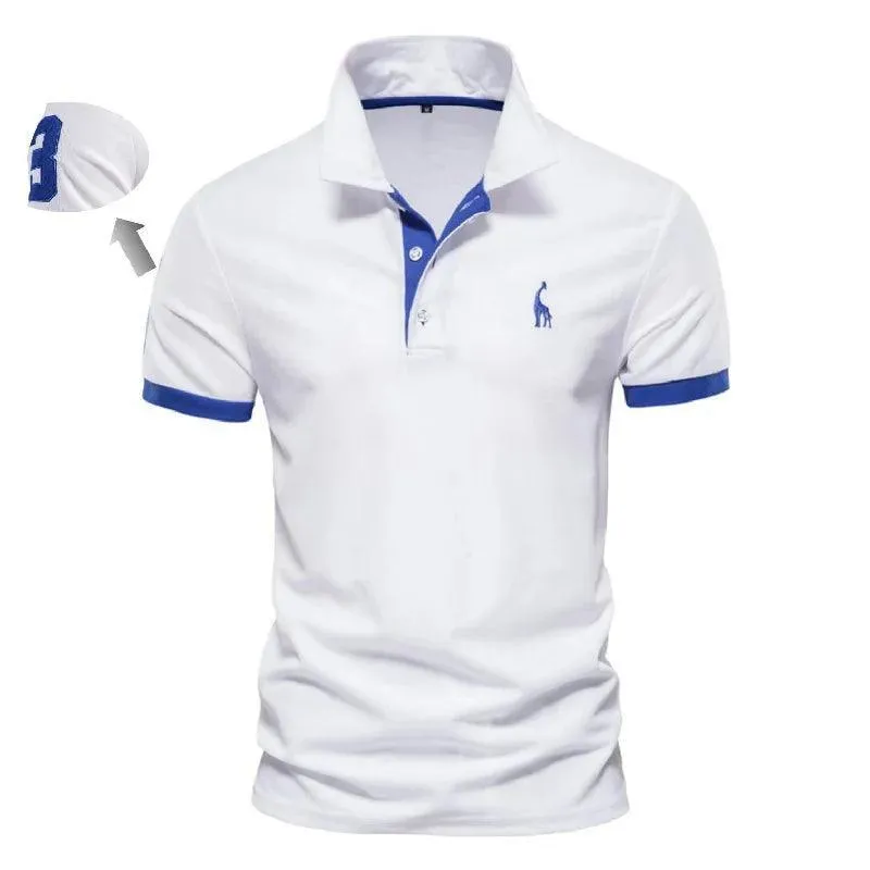 AIOPESON Embroidered Cotton Polo Shirts: Stylish Slim Fit Men's Polos