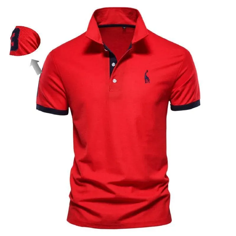 AIOPESON Embroidered Cotton Polo Shirts: Stylish Slim Fit Men's Polos