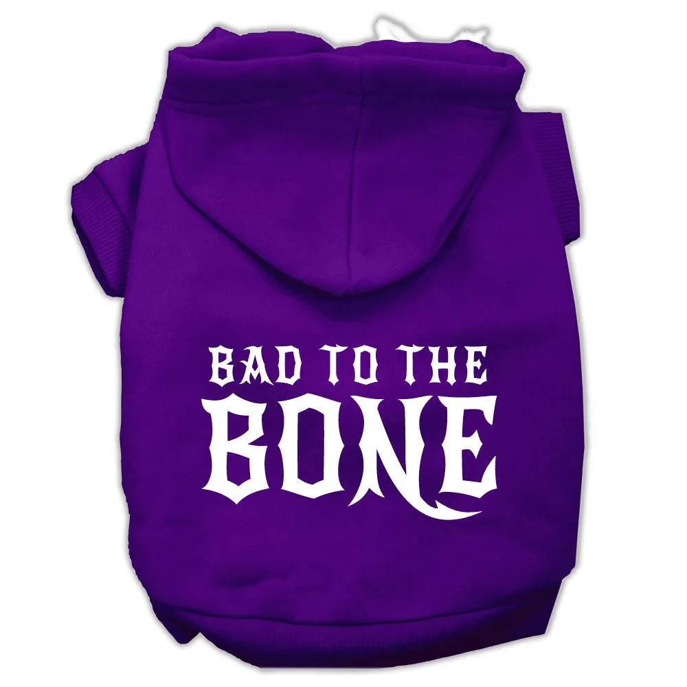 Bad to the Bone Dog Pet Hoodies Purple Size Lg (14)