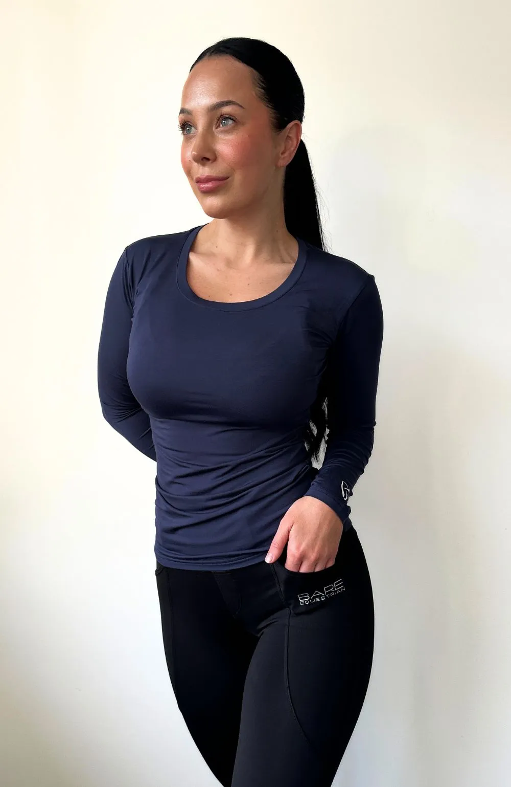 BARE Active Long Sleeve Tee - Navy