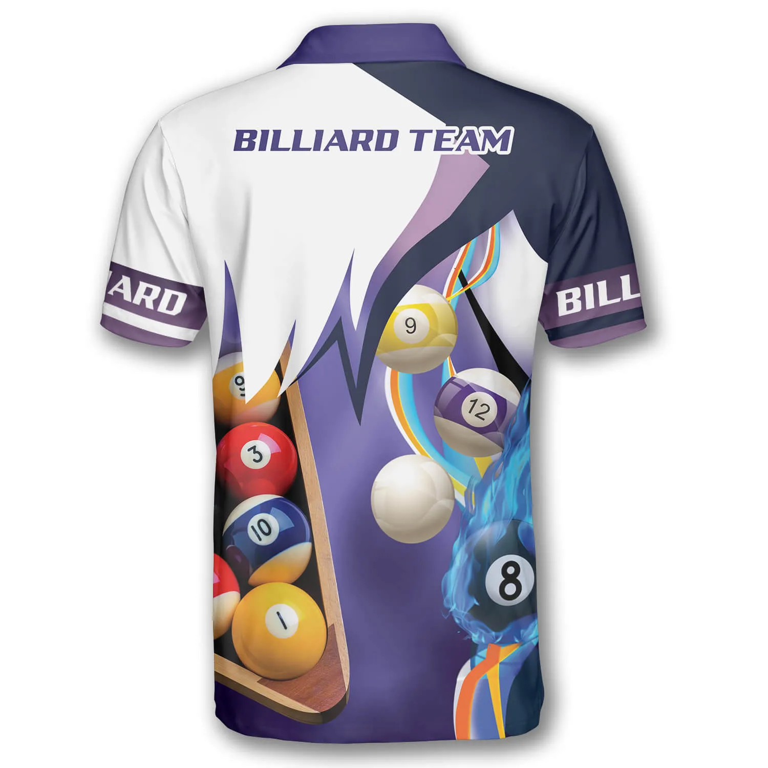 Billiard Purple Custom Billiard Shirts for Men, Custom Billiard ball for Team, Men's Billiard Polo Shirts