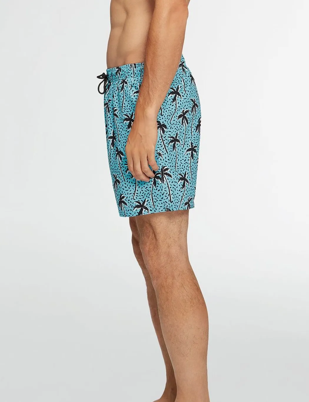 Boardies Flair Palm Swim Shorts (Mid-Length) - Blue