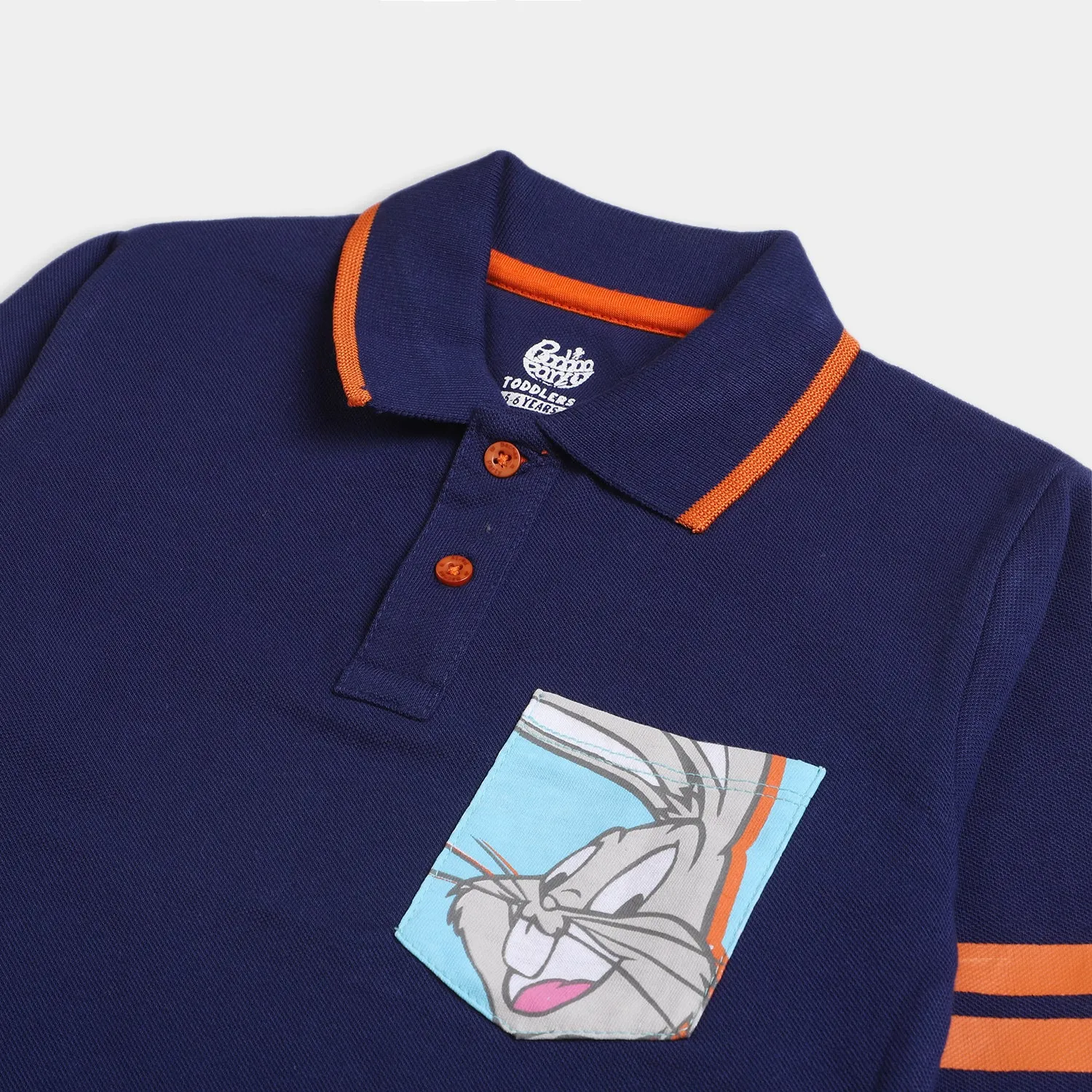 Boys Cotton Polo T-Shirt -Navy Blue