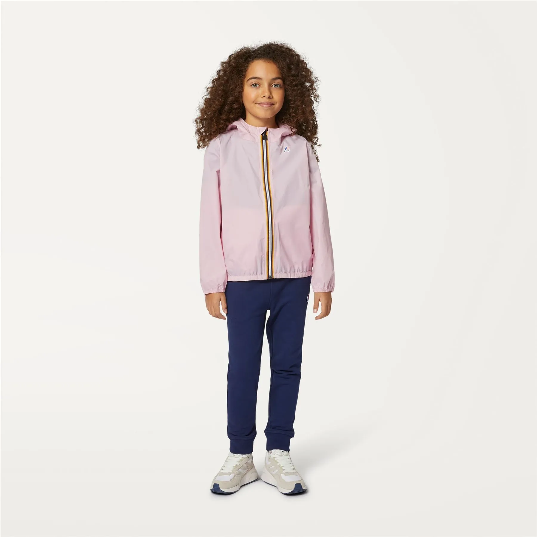 Claude - Kids Packable Full Zip Rain Jacket in Pink