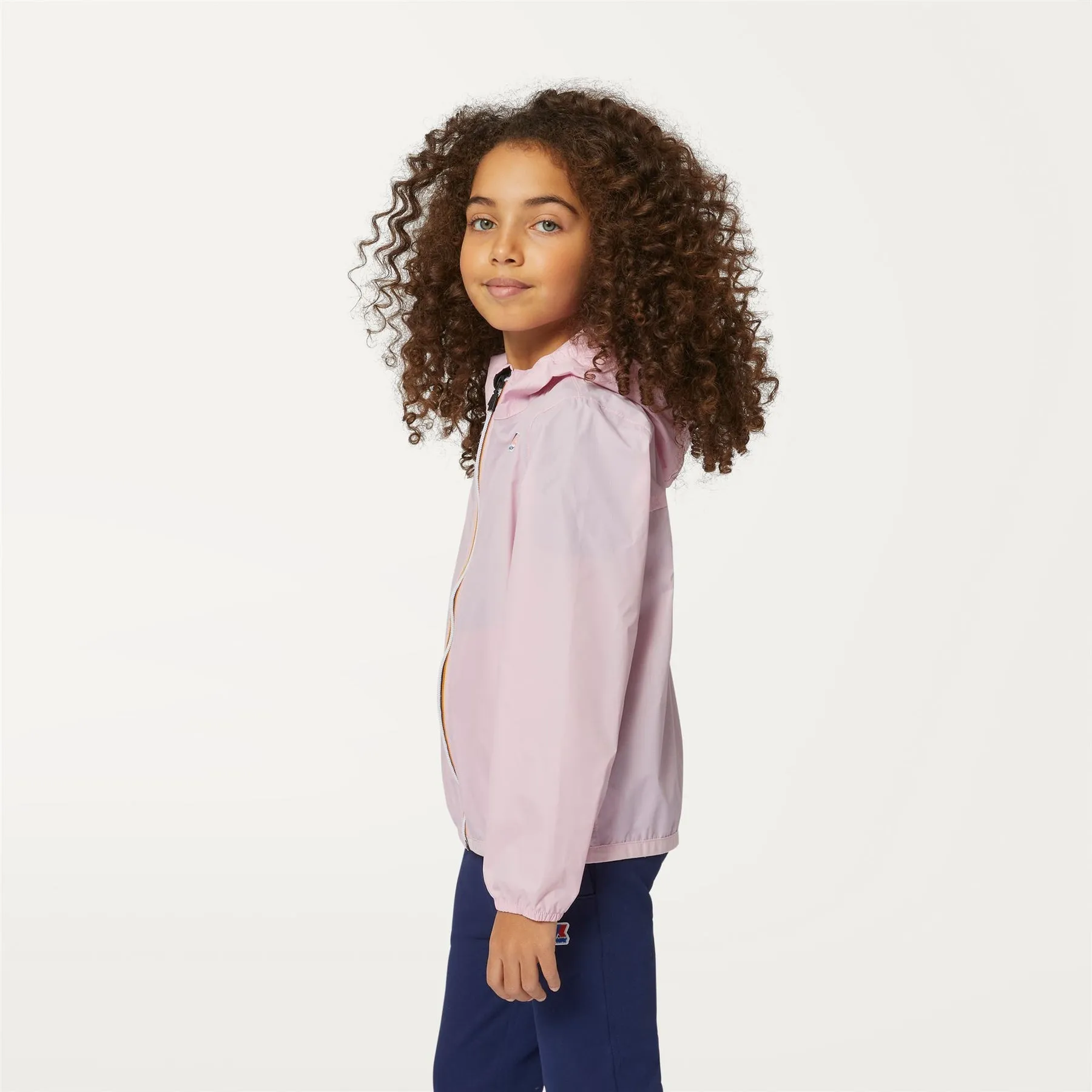 Claude - Kids Packable Full Zip Rain Jacket in Pink