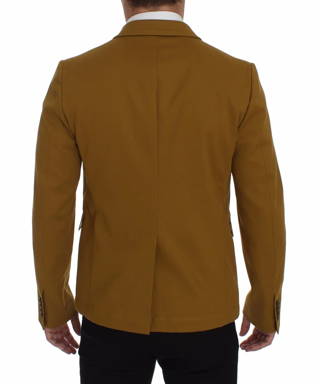 Dolce & Gabbana Elegant Yellow Cotton Blend Casual Blazer