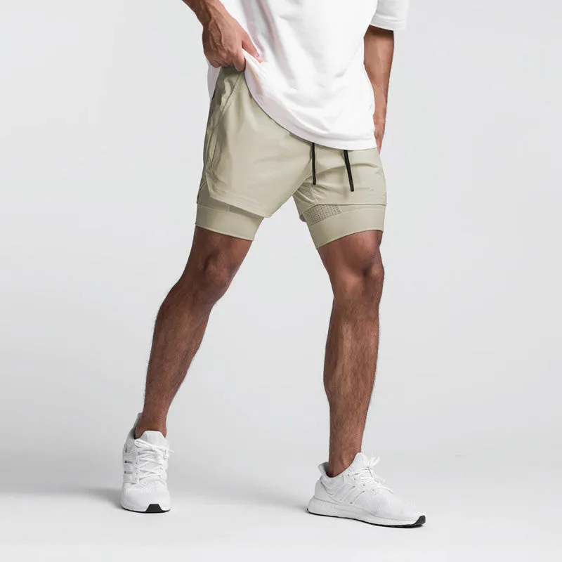 Double Layer Gym Quick Dry Shorts