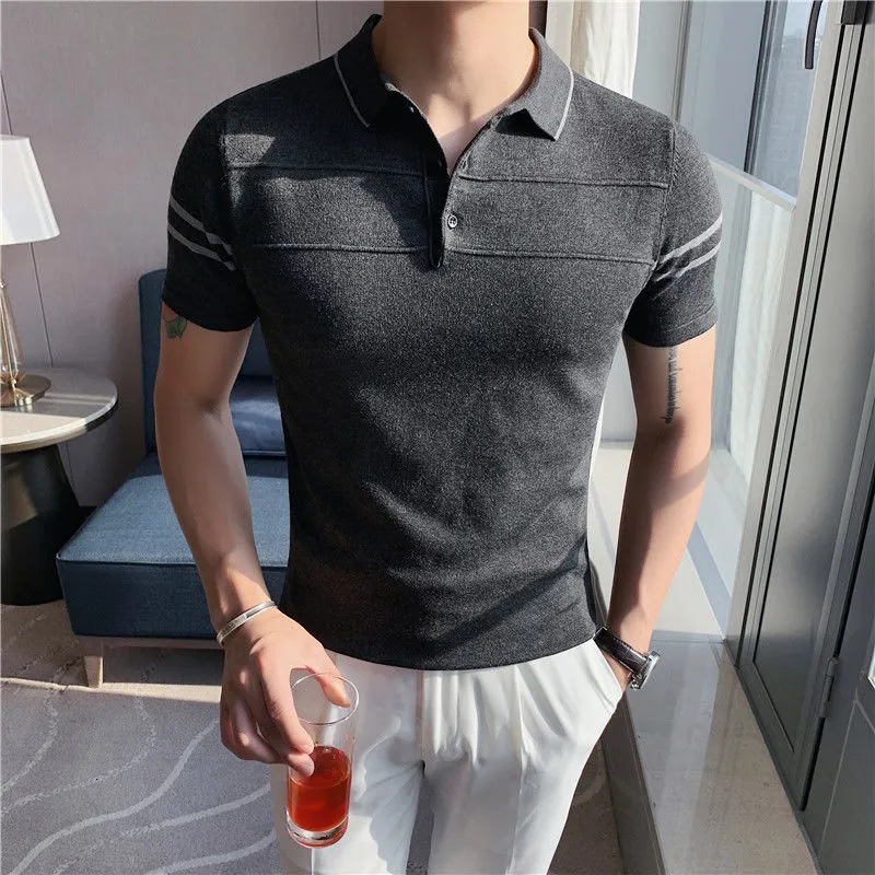 Double Striped Sleeves Style Polo Shirt