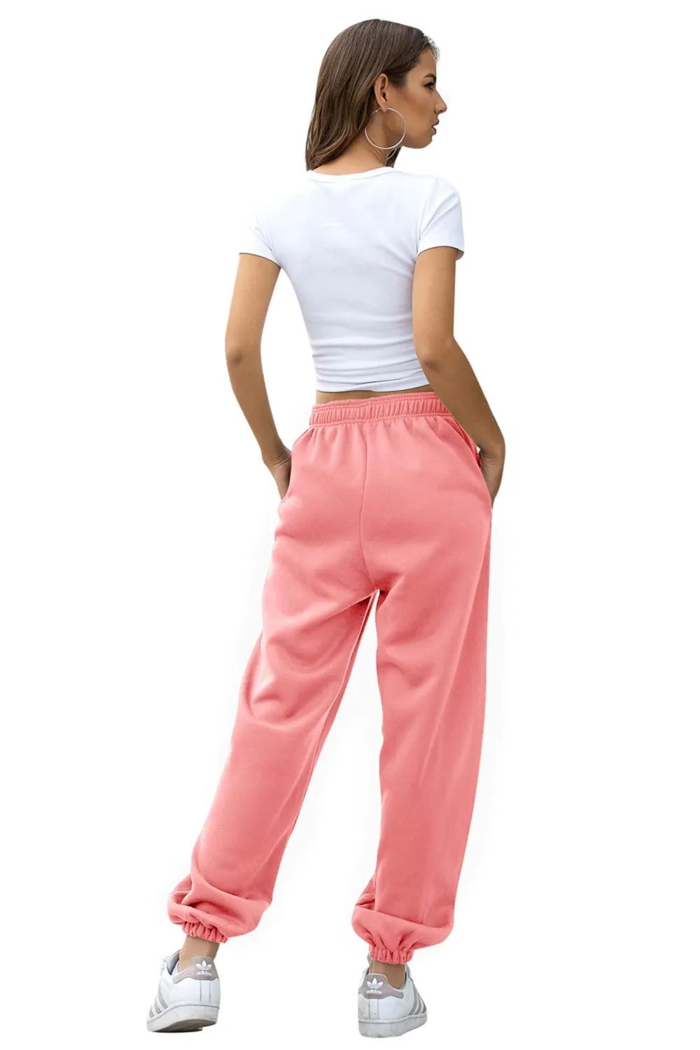 Elastic Waist Joggers with Pockets