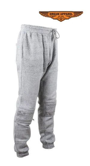 Gray Multi-Pocket Ribbed Panel Joggers