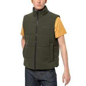 Jack Wolfskin Mens White Frost Windproof Water Repellent Gilet - Green