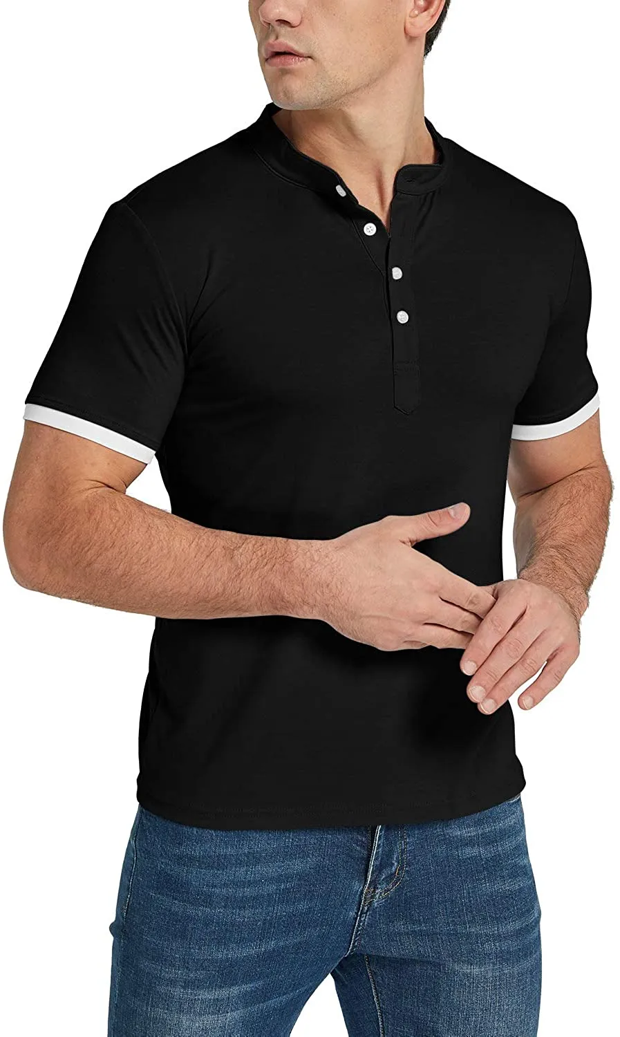 KUYIGO Mens Polo Shirt Short Sleeve Classic Sports Top Casual Workout Sports Shirts