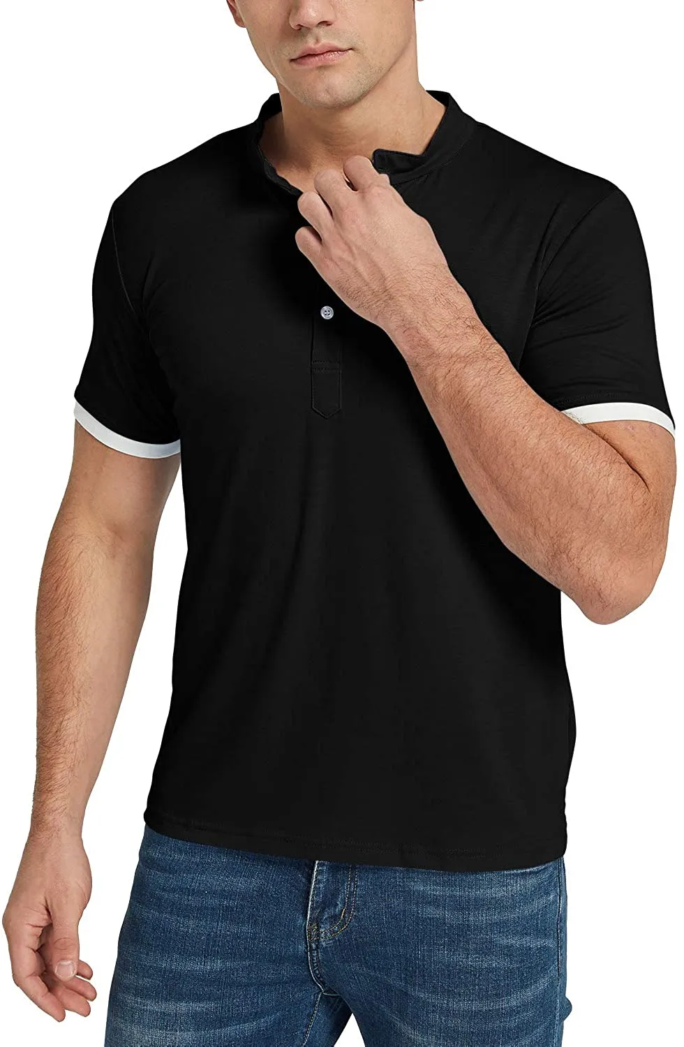 KUYIGO Mens Polo Shirt Short Sleeve Classic Sports Top Casual Workout Sports Shirts