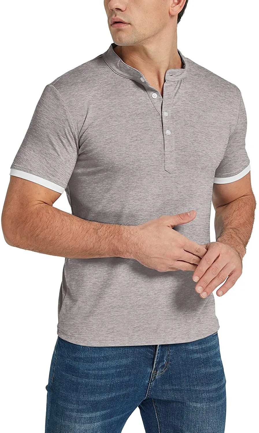 KUYIGO Mens Polo Shirt Short Sleeve Classic Sports Top Casual Workout Sports Shirts