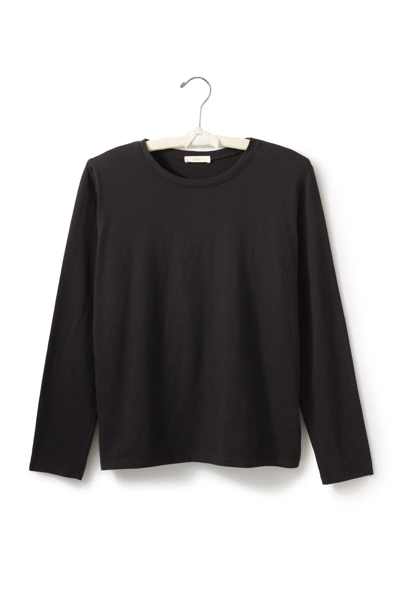 long sleeve boxy crew tee shirt