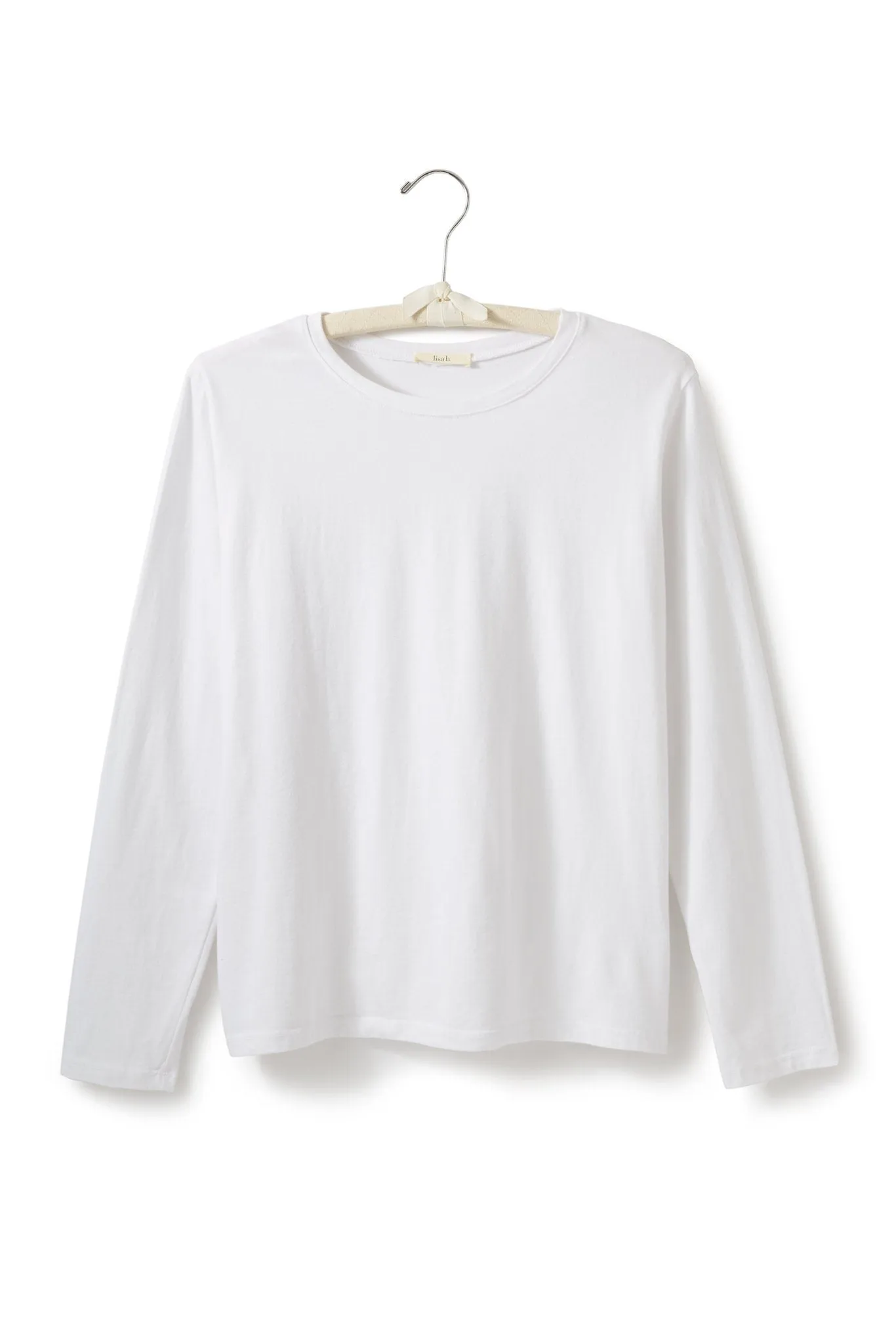 long sleeve boxy crew tee shirt