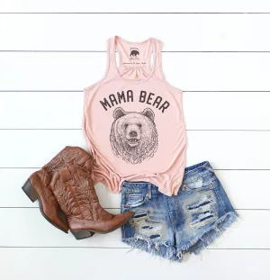 Mama Bear flowy racerback tank tops