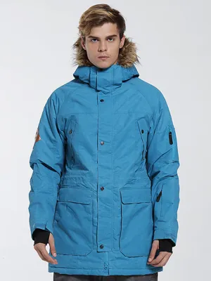 Men's Blue Waterproof & Windproof Snowboard & Ski Jacket