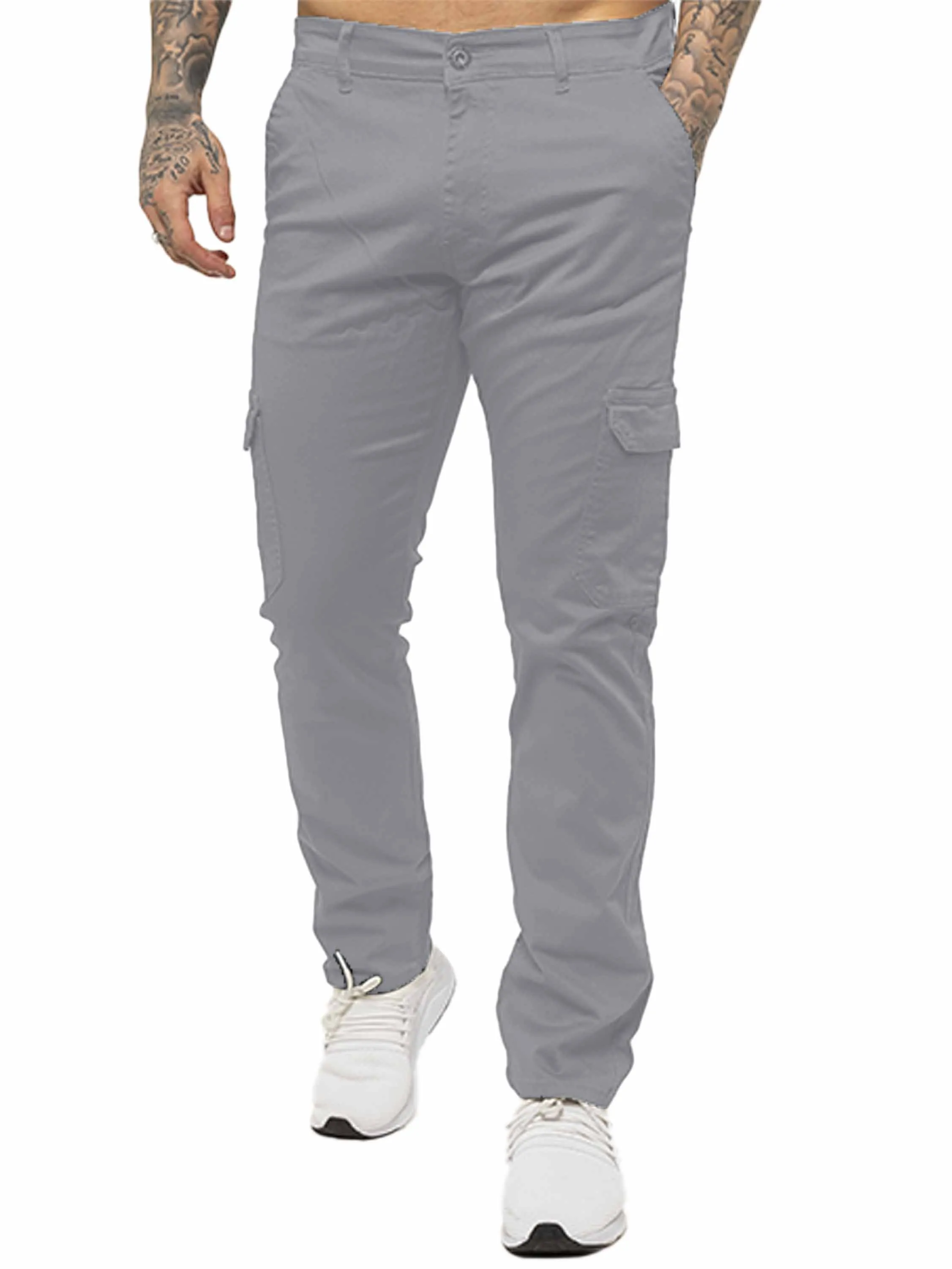 Mens Cargo Combat Slim Fit Trousers | Enzo Designer Menswear