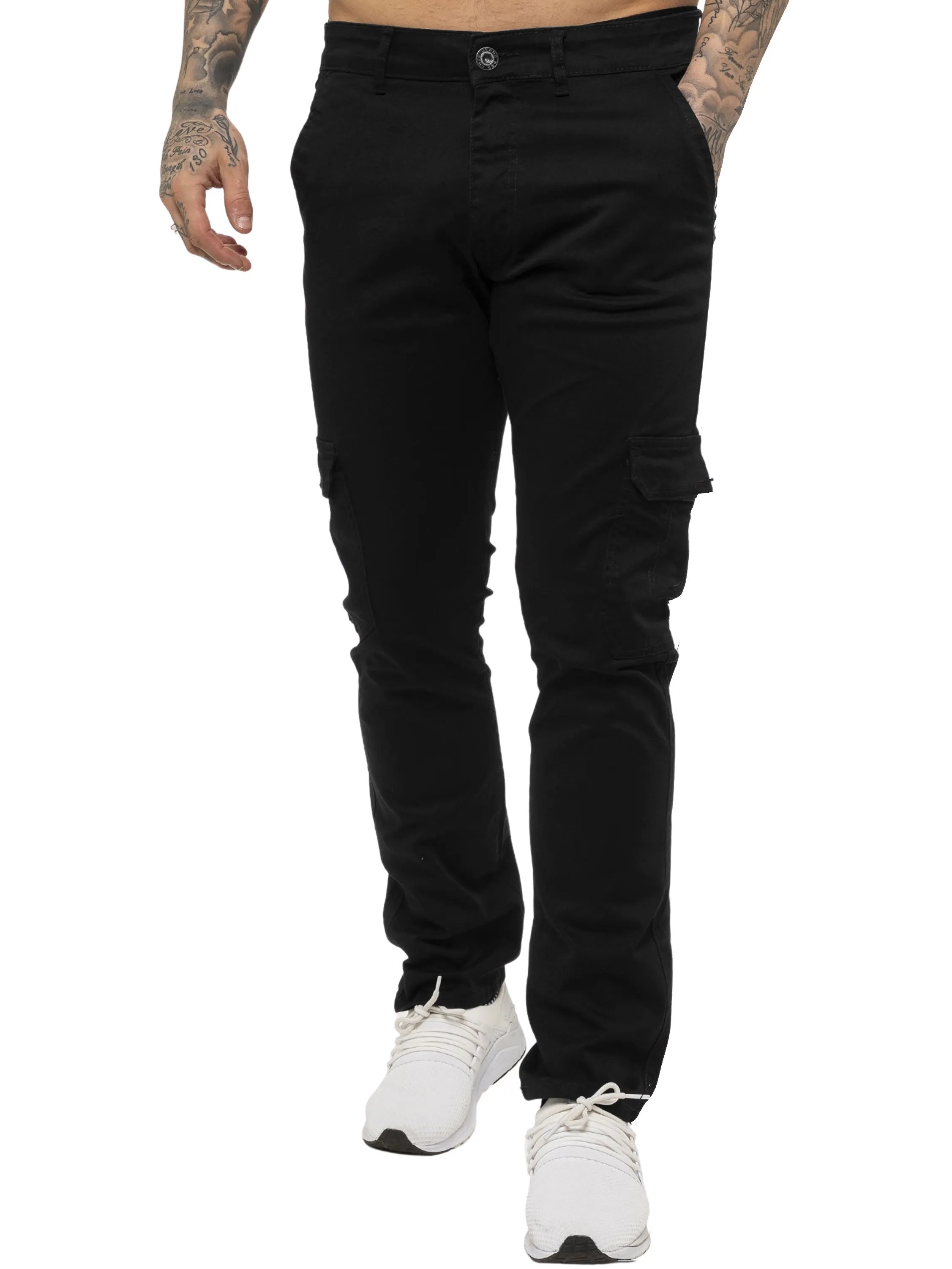 Mens Cargo Combat Slim Fit Trousers | Enzo Designer Menswear