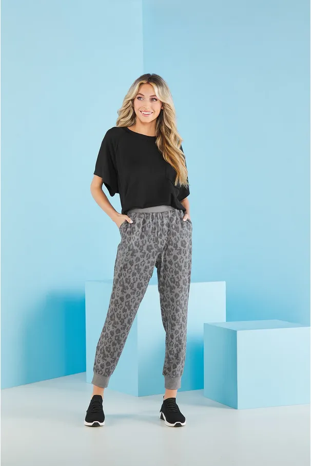 Mudpie Kingston Black Leopard Joggers