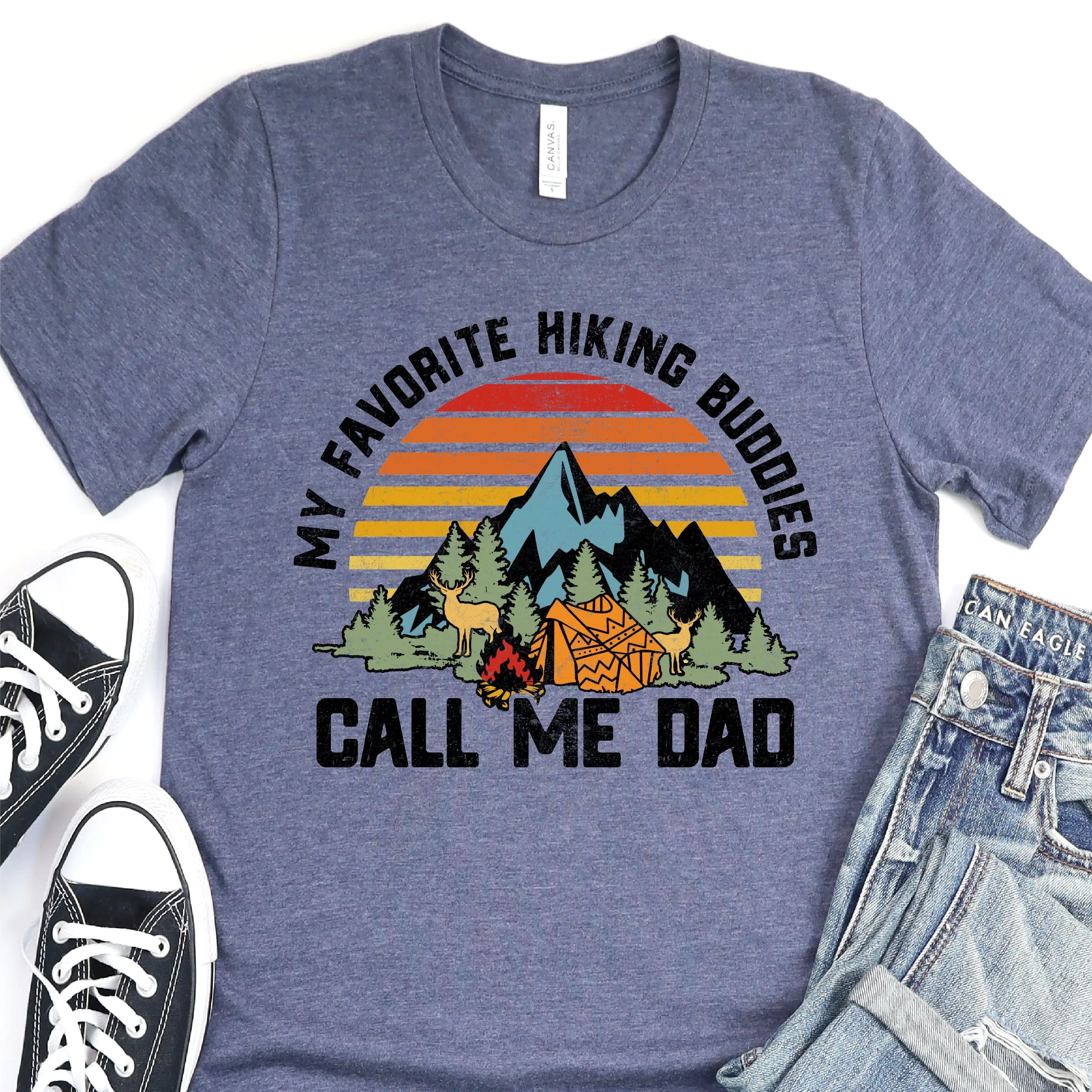 My Favorite Hiking Buddies Call Me Dad - Father's Day Graphic T-Shirt -  T-shirt T-Shirt For Dad