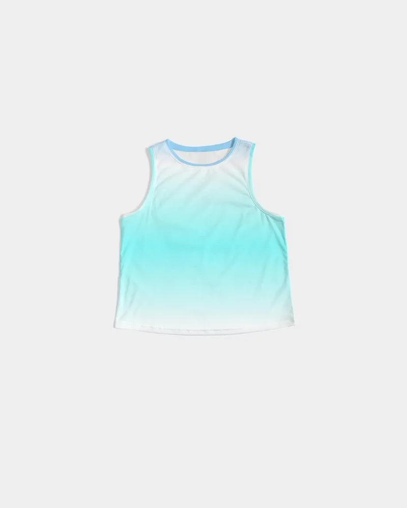 Ocean Blue Ombre Women's Cropped Tank Top