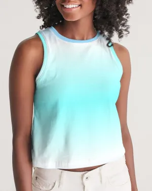 Ocean Blue Ombre Women's Cropped Tank Top