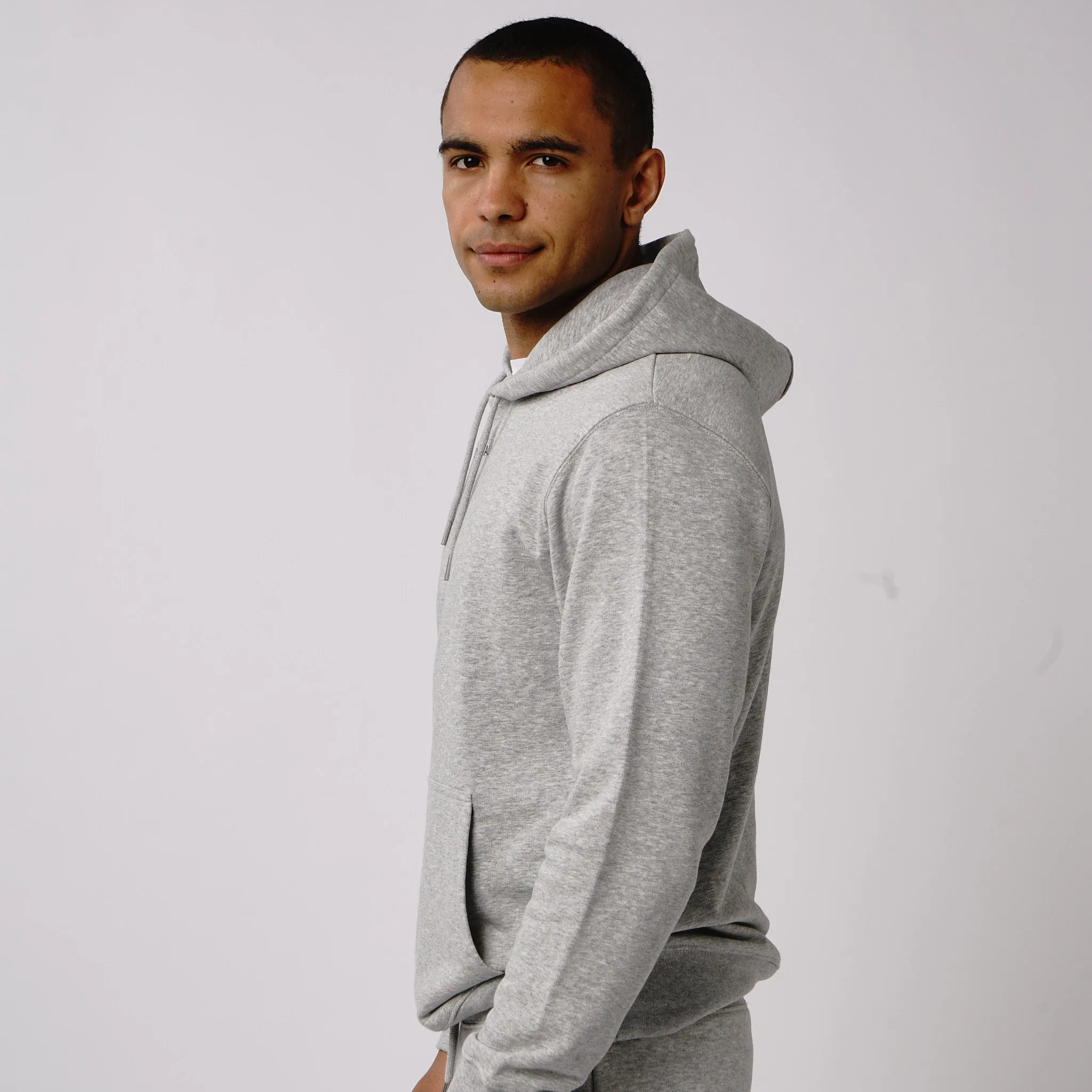 Omnitau Men's Presence Organic Cotton Medium Fit Hoodie - Heather Grey