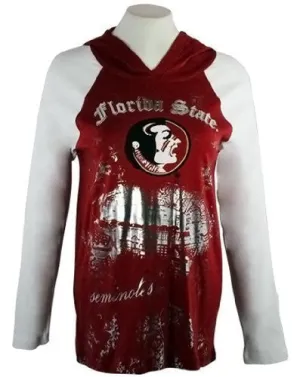 P-Michael Collegiate Top - Florida State U Hoodie, School Colors, School Name in Foil