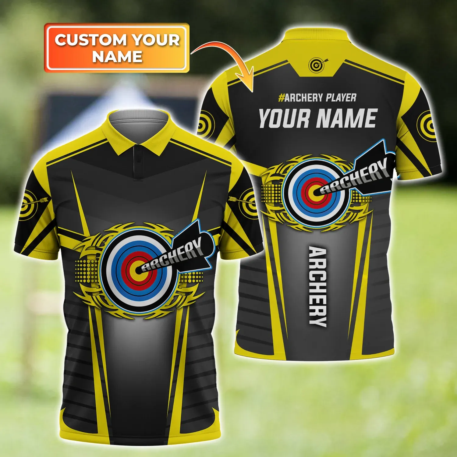 Personalized Archery Shirt Polo All Over Print For Men, Women, Archery Shirt, Birthday Gift for Archery Player