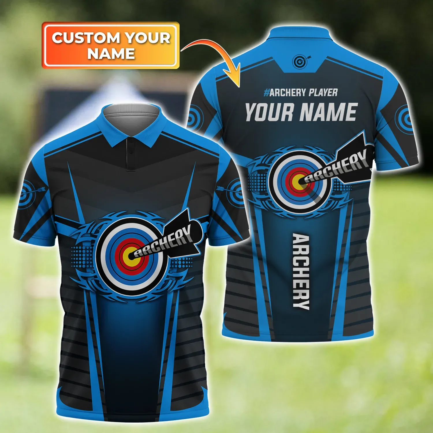 Personalized Archery Shirt Polo All Over Print For Men, Women, Archery Shirt, Birthday Gift for Archery Player