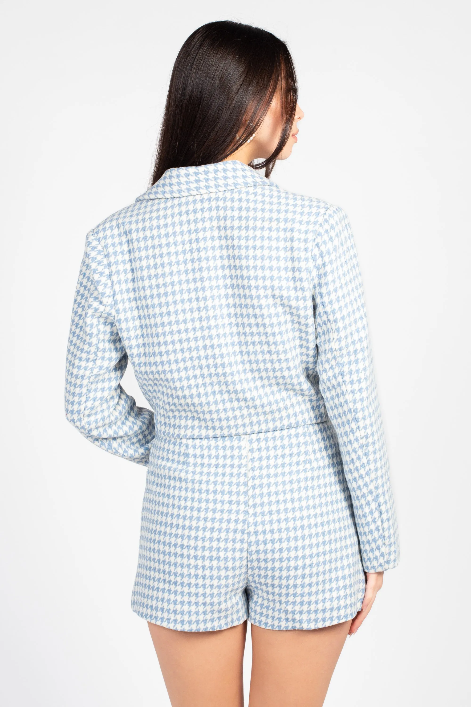 Phoebe Houndstooth Cropped Jacket