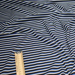 Printed Knits Design-36 Blue & Black Stripes