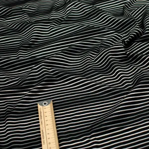 Printed Knits Design-62 Black & Grey Stripes