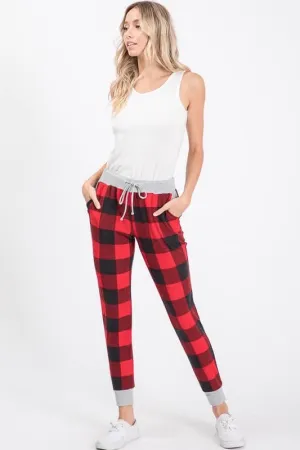 Red Buffalo Plaid Joggers