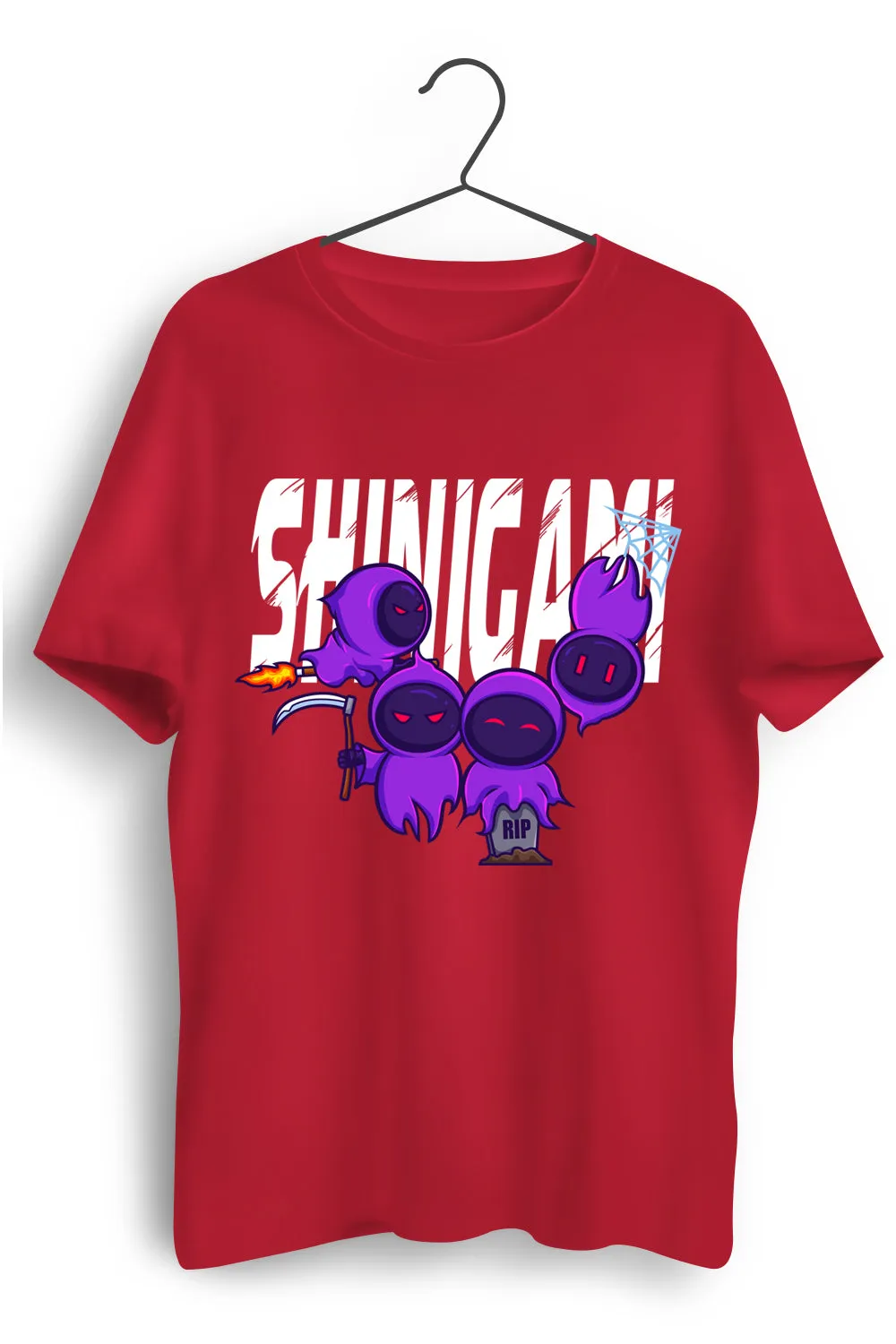 Shinigami Graphic Printed Red Tshirt