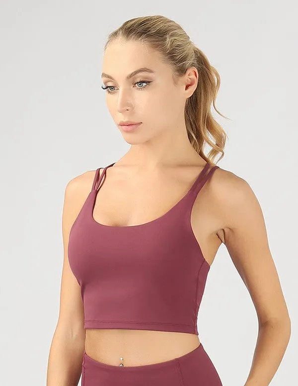 Split Shoulder Strap Crop Top -online exclusive