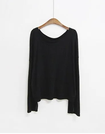 Spring Sexy Elastic Korean Style Skinny Slim Fit Long Sleeve Tops #2129