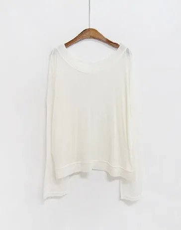 Spring Sexy Elastic Korean Style Skinny Slim Fit Long Sleeve Tops #2129