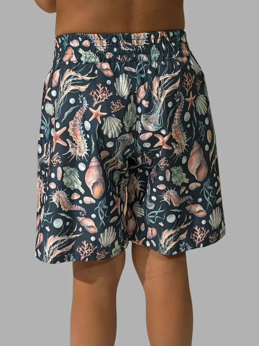 Swim shorts with Sealife print