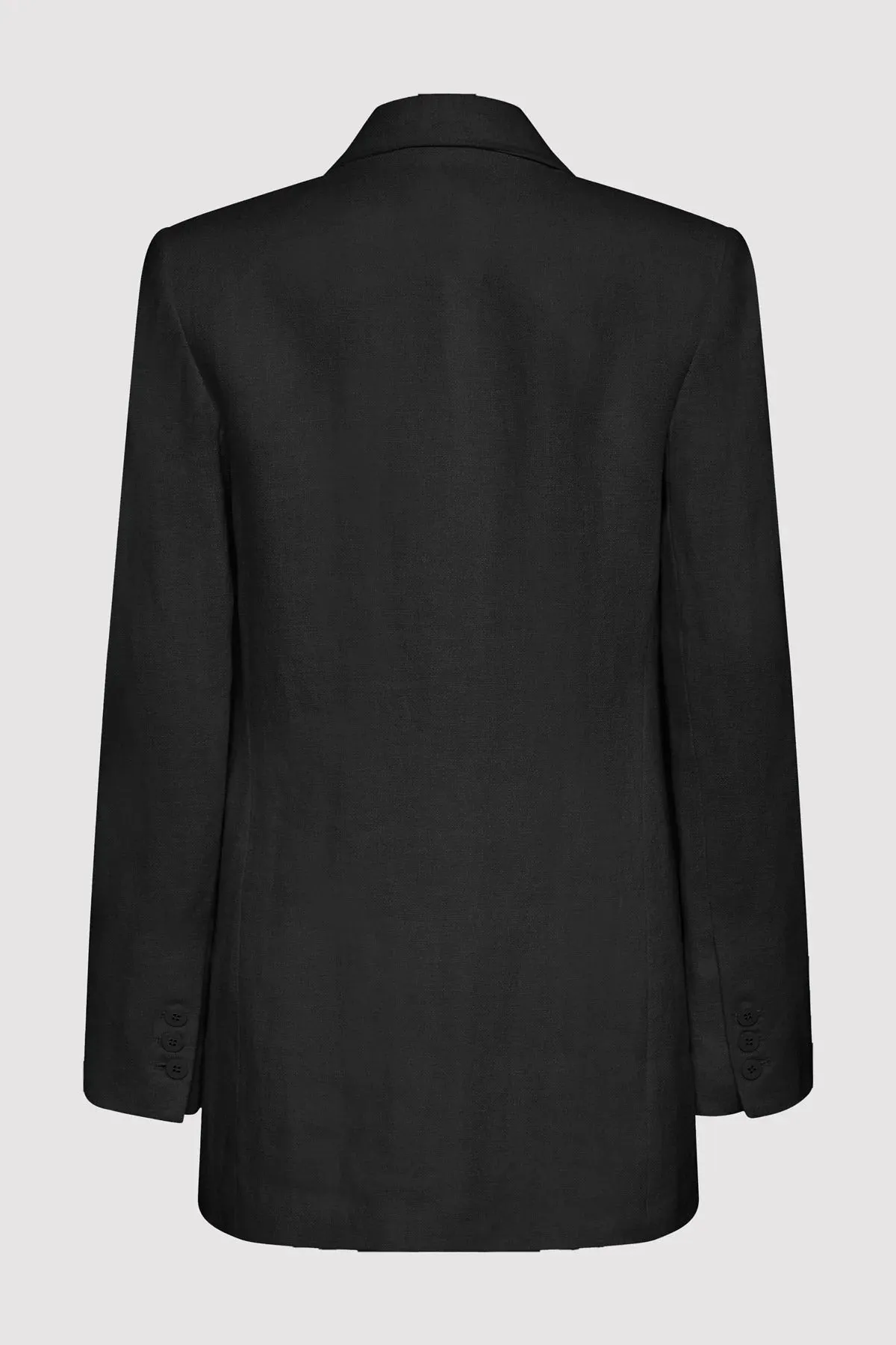 TAILORED LINEN BLAZER - BLACK