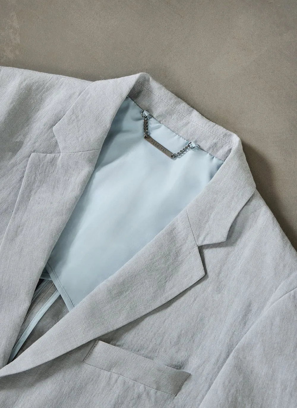 Tailored Linen Blazer | Light Blue