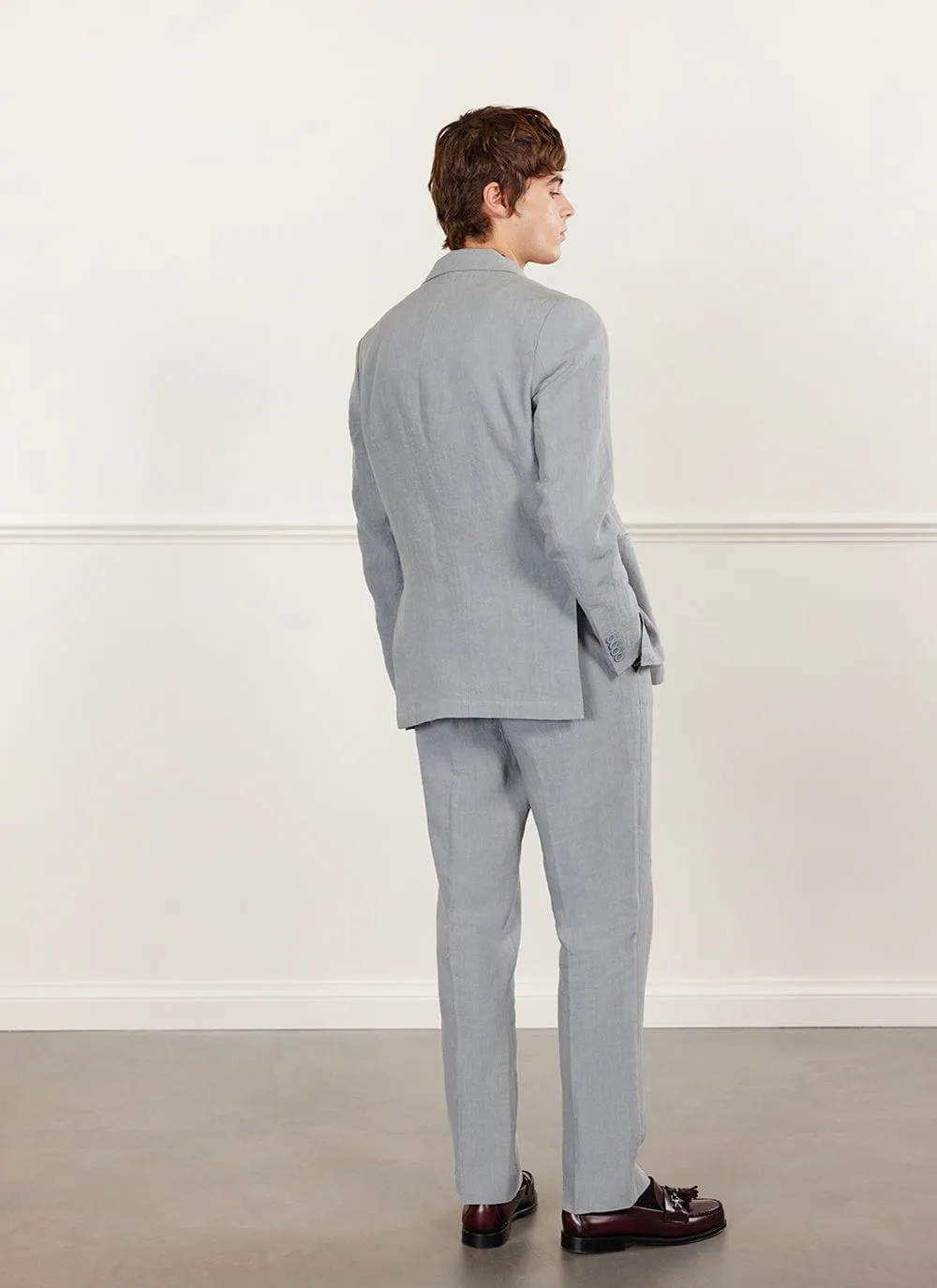 Tailored Linen Blazer | Light Blue