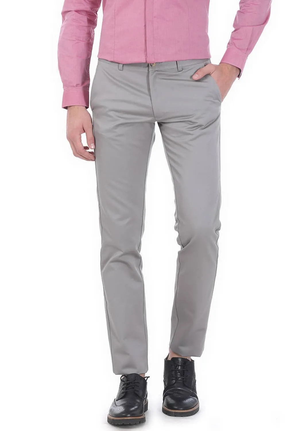 Tapered Fit Satin Trousers