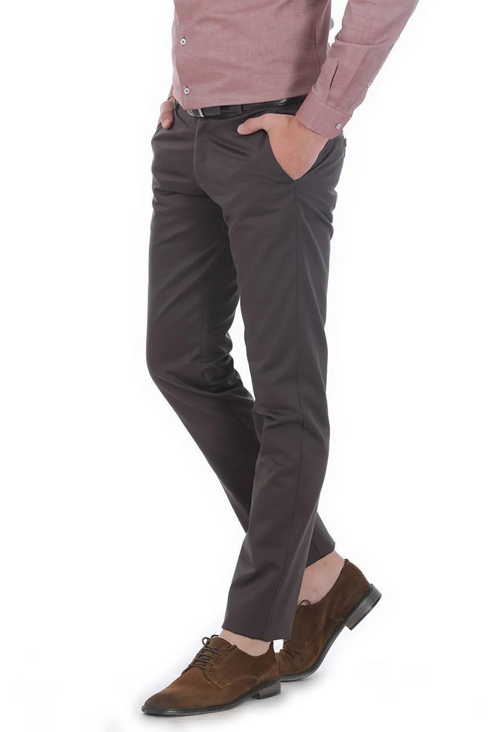 Tapered Fit Satin Trousers