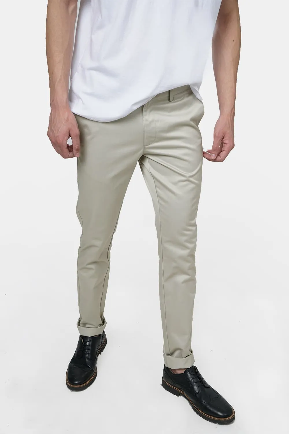 Tapered Fit Satin Trousers