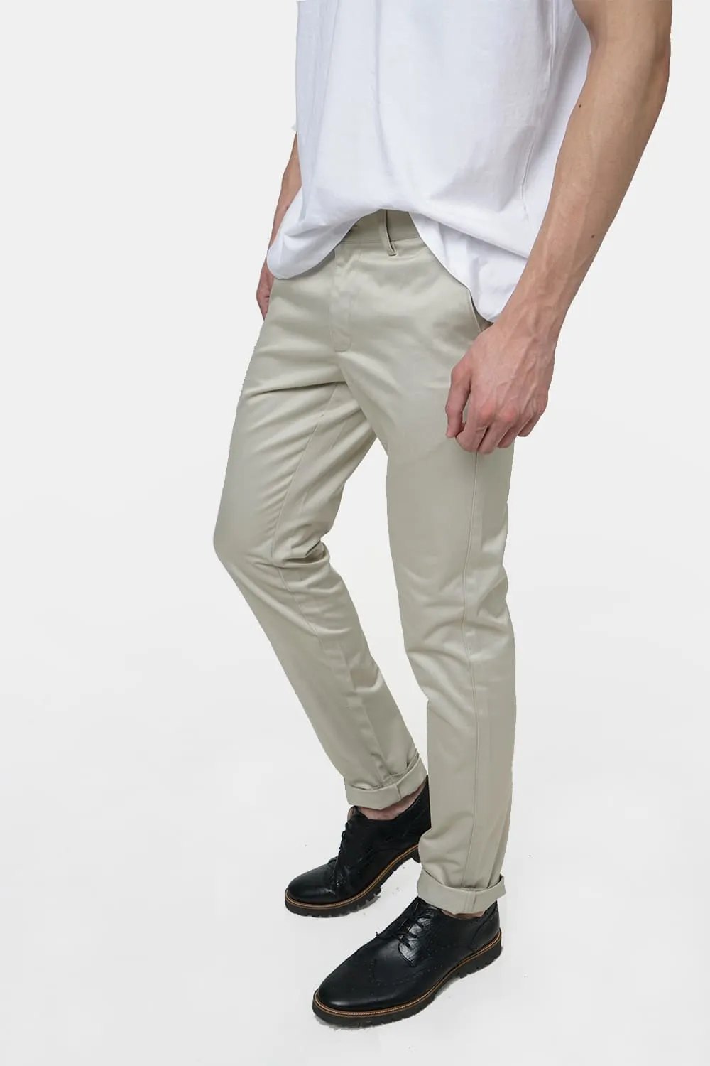 Tapered Fit Satin Trousers