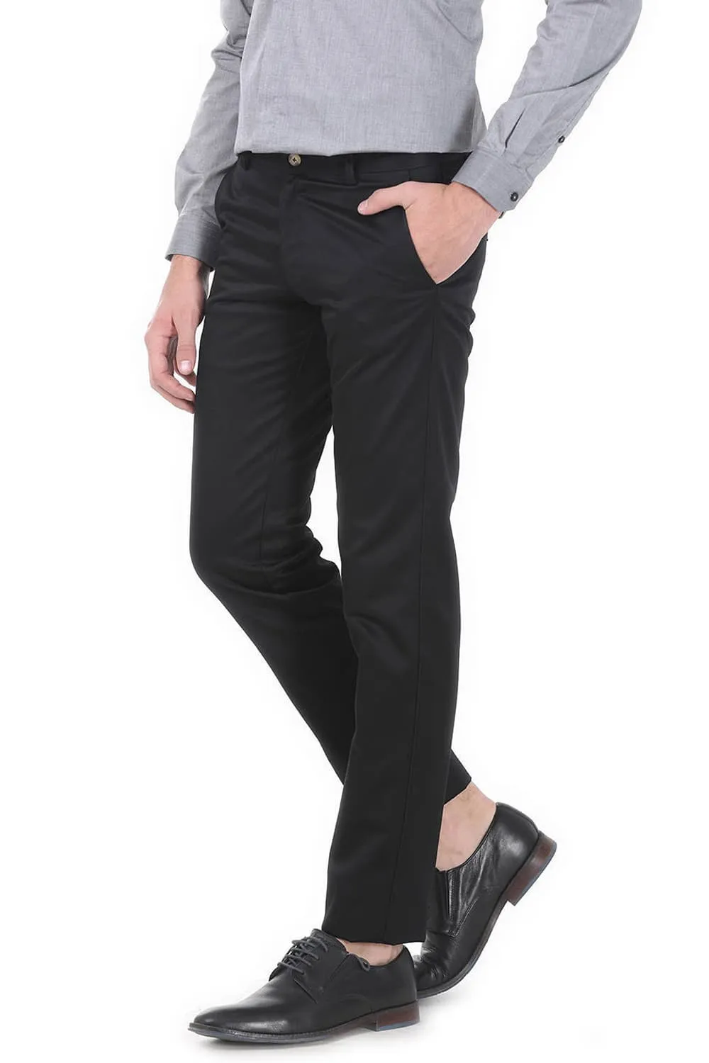 Tapered Fit Satin Trousers