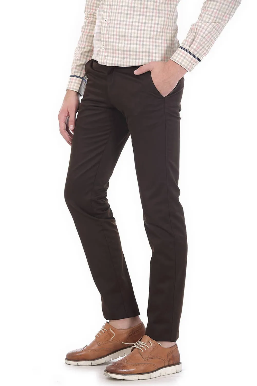 Tapered Fit Satin Trousers